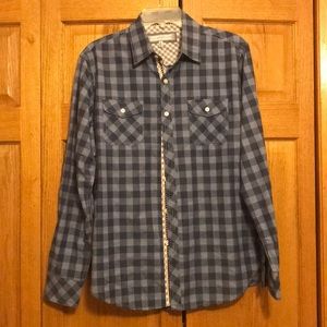 Blue plaid dress shirt size medium young men’s